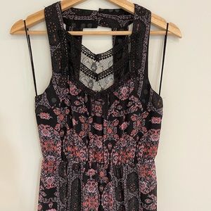 Free people boho long maxi dress floral print 0
